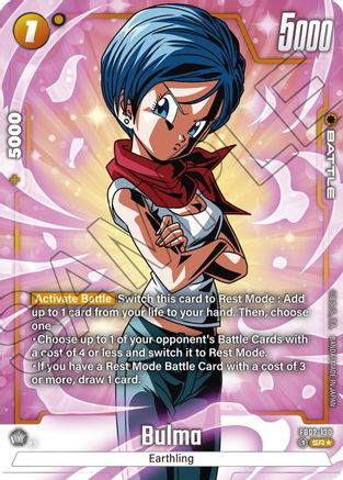 Bulma - FB02-130 (Alternate Art) (FB02-130) - Blazing Aura Holofoil