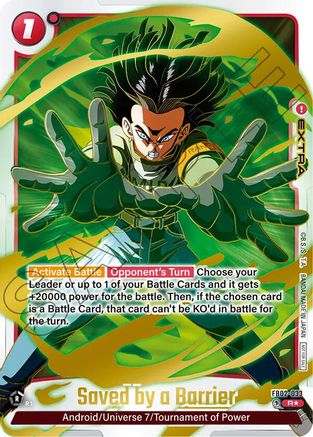Saved by a Barrier - FB02-033 (Championship Pack 01) (Gold) (FB02-033) - Tournament and Championship Promos Holofoil