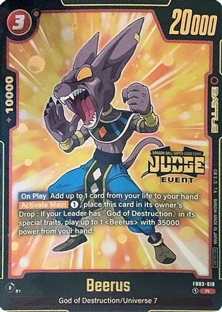 Beerus - FB03-018 (Judge Pack (Event Judge) 02) (FB03-018) - Tournament and Championship Promos Holofoil