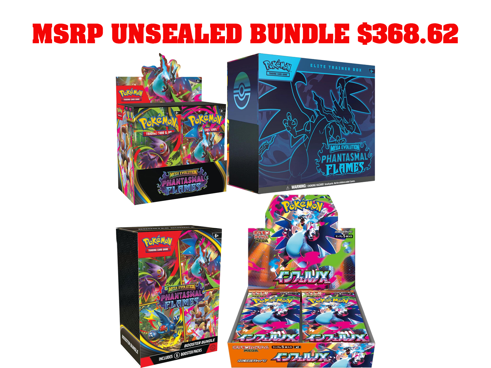 Pokemon TCG: Phantasmal Flames Unsealed Bundle MSRP Pokemon TCG: Phantasmal Flames Unsealed Bundle MSRP