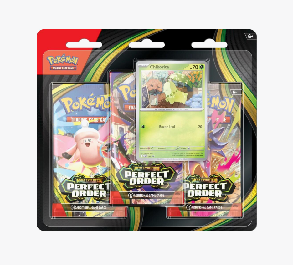 Pokemon TCG: [ME-03] Perfect Order 3 Pack Blister [Chikorita] – GuuBuu Hobby