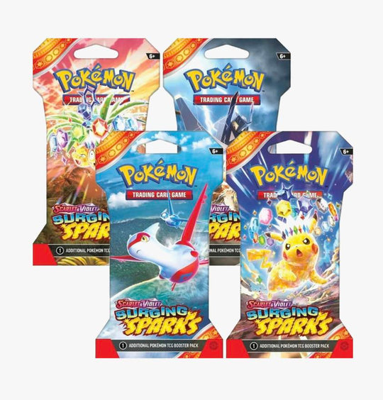 Pokemon Scarlet and Violet 8 (SV08) Surging Sparks Sleeved Booster Pack Bundle [Set of 4]