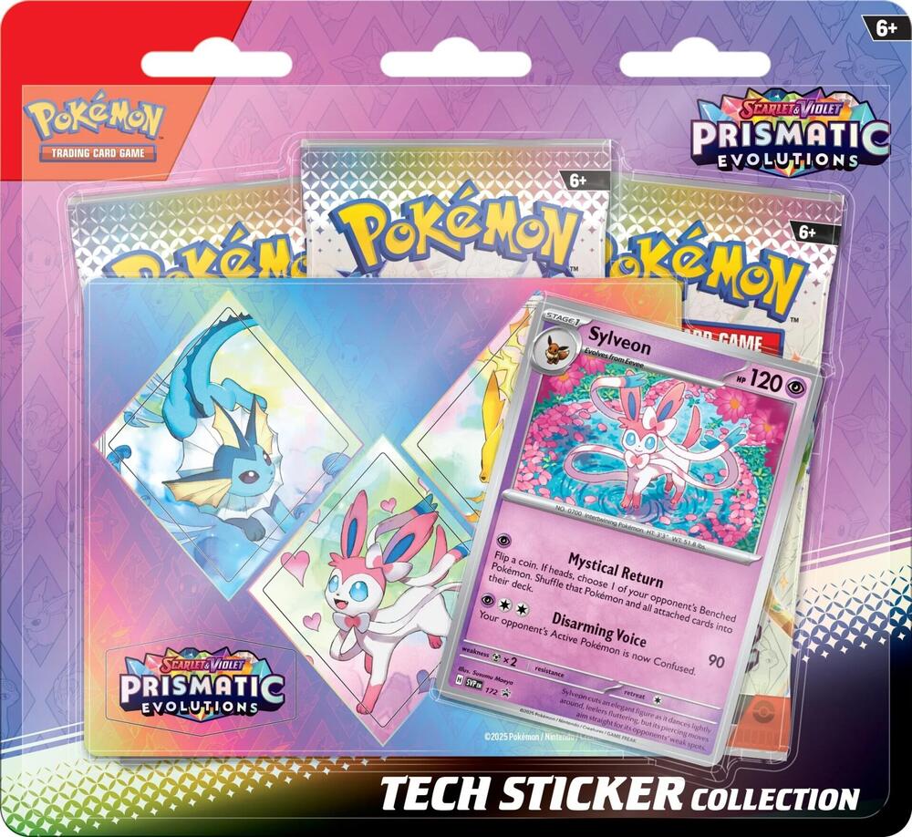 Pokemon Scarlet and Violet 8.5 Prismatic Evolutions Tech Sticker Collection [Set of 3] - [Pre-Order Coming Soon]