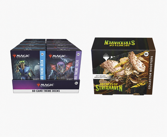 Magic: The Gathering: Secrets of Strixhaven- Collector Booster Display + Secrets of Strixhaven 60-Card Theme Deck Display