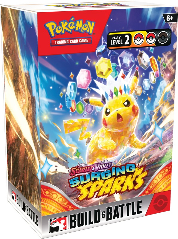 Pokemon Scarlet and Violet 8 (SV08) Surging Sparks Build And Battle Box