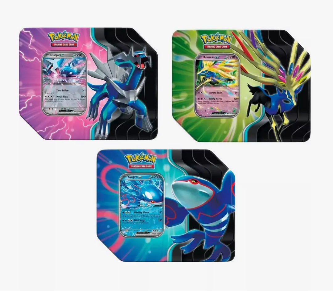Pokemon 2025 Azure Legends Collectors Tins - SET OF 3 [Dialga Pokemon 2025 Azure Legends Collectors Tins - SET OF 3 [Dialga