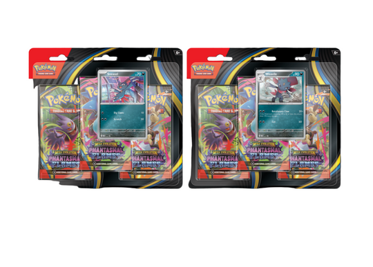 Pokémon TCG: Phantasmal Flames- 3-Pack [Set of 2 Weavile & Sneasel] + Checklane Blister [Set of 2 Cottonee & Whimsicott]