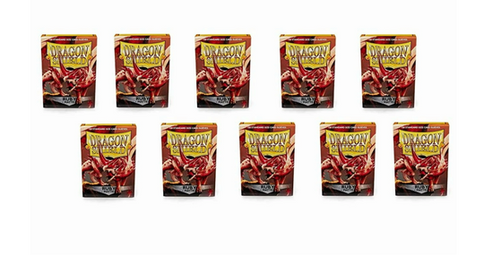 Dragon Shield Sleeves: Standard- Ruby - Matte Sleeves [100 ct]  Display [ x10]