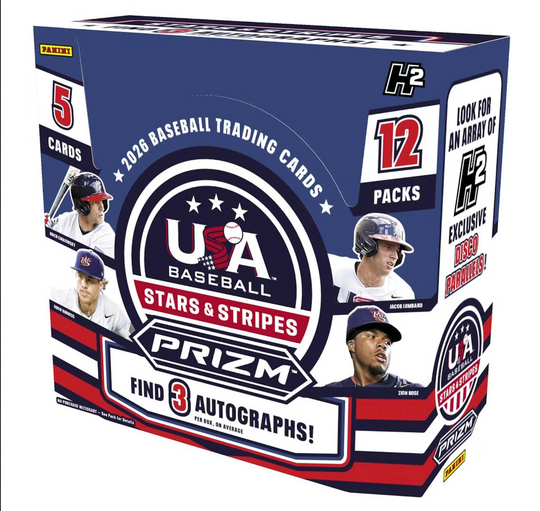 2026 Panini Prizm USA Stars & Stripes Hobby H2 Baseball Trading Card Box [Hobby H2]