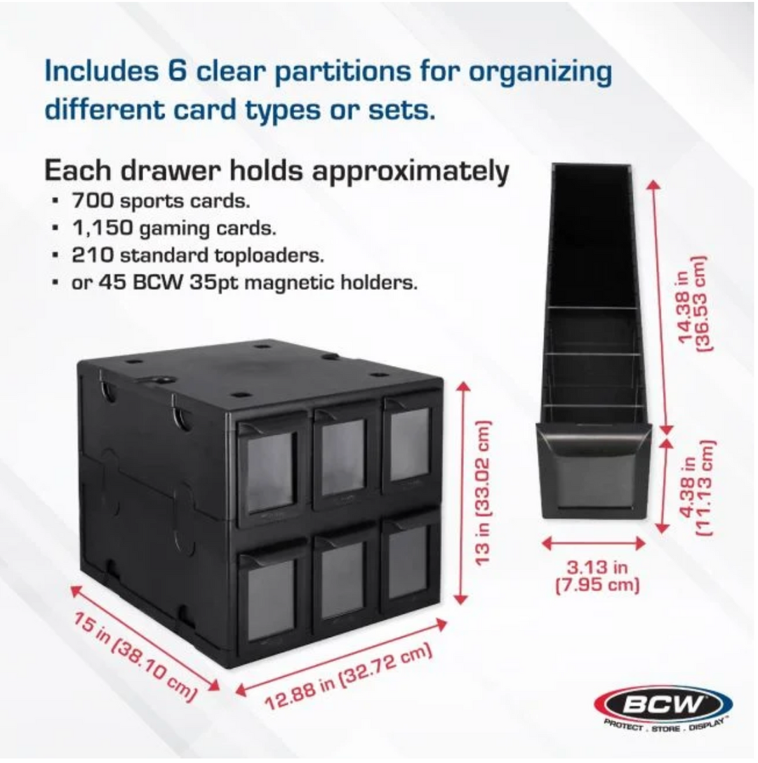 BCW: 6 Drawer Card Catalog - Black