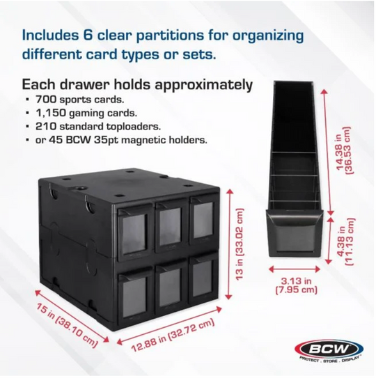 BCW: 6 Drawer Card Catalog - Black