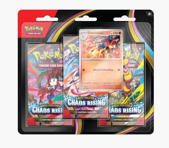Pokémon TCG: [ME-04] Chaos Rising 3 Pack Blister [Charmeleon] + Single Pack Blister [Toxel]
