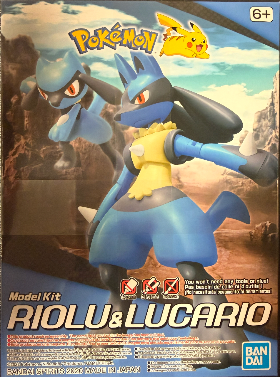 Pokémon: Bandai Spirits Pokemon Model Kit- Riolu & Lucario
