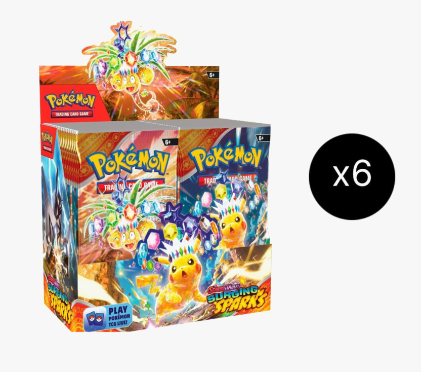 pokemon scarlet and violet booster box case Pokemon Scarlet and Violet 8 (SV08) Surging Sparks Booster Box Case – GuuBuu Hobby