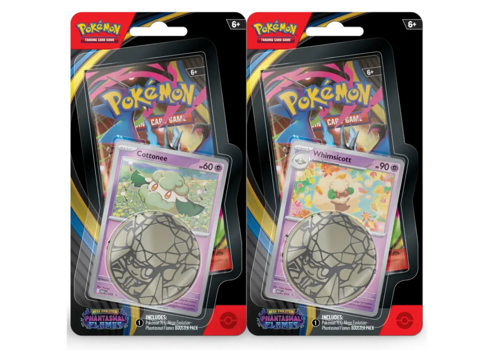 Pokémon TCG: Phantasmal Flames- 3-Pack [Set of 2 Weavile & Sneasel] + Checklane Blister [Set of 2 Cottonee & Whimsicott]