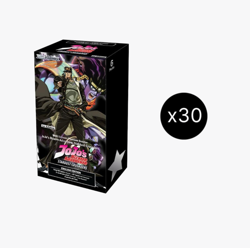 weiss schwarz jojo booster box Schwarz! JoJo's Bizarre Adventure: Stardust Crusaders Premium Case [30 each] Keep away from children yugioh ultra rare cards Pack Selection:10 Sleeves 漆黑伏特