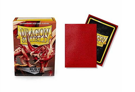 Dragon Shield Sleeves: Standard- Ruby - Matte Sleeves [100 ct]  Display [ x10]