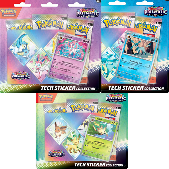 Pokemon Scarlet and Violet 8.5 Prismatic Evolutions Tech Sticker Collection [Set of 3] - [Pre-Order Coming Soon]