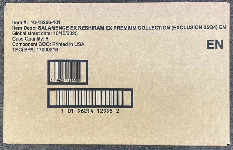 Pokemon Salamence ex & Reshiram ex Premium Collection 6-Box Case