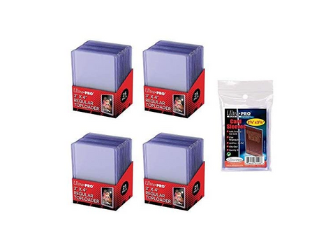UltraPro 3" x 4" Clear Regular Top Loaders - 100 Total + Ultra Pro Clear Soft Sleeves - 100 Total - GuuBuu Hobby