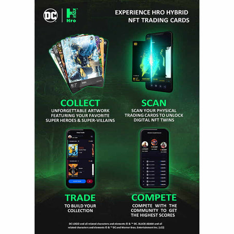 Hro DC Unlock the Multiverse Hybrid NFT Trading Cards Chapter 2 - Black Adam Edition 24-Pack Counter Display